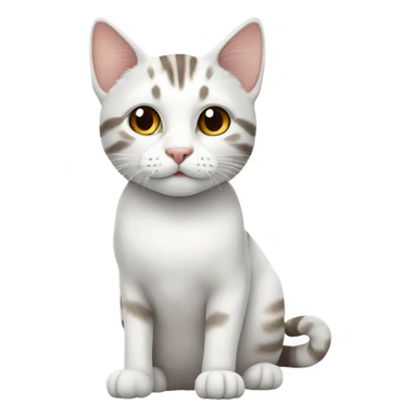 white and tabby tom cat sticker