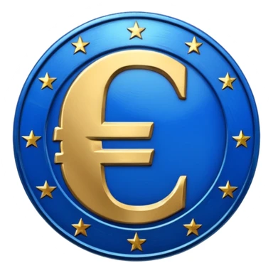 euro coin blue sticker