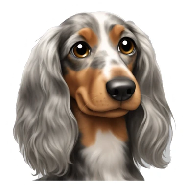 Tri Merle long haired Dachshund   sticker