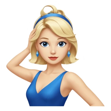 blue jazz style dance costume on blonde sticker