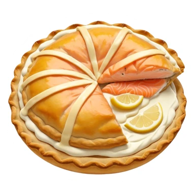 Karelian pasty with cream on top finnish with cream on top and salmon and lemon sticker