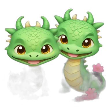 dragon cute Spring couplets sticker