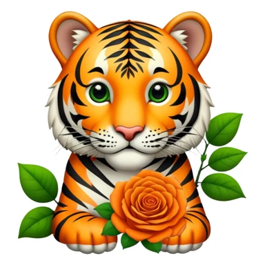 Tiger with a rose sticker