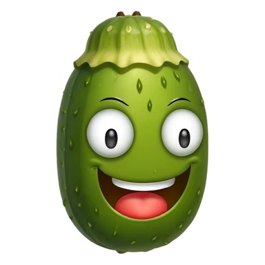 Evil smirking pickle  sticker