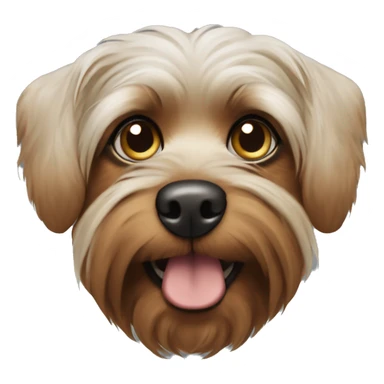 black and brown yorkshire, with white eyes, blind eyes, completely white sticker