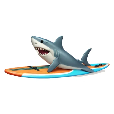 shark on a surfboard  sticker