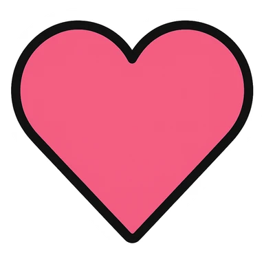 pink heart icon, modern icon style, clean lines, no text sticker