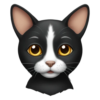 A black fold-eared cat with brown eyes sticker