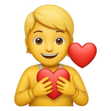 Emoji holding heart sticker
