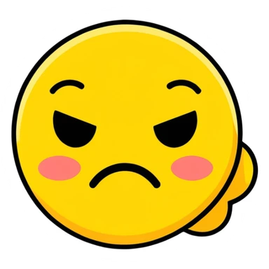Yellow emoji with kindof sad face sticker