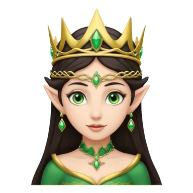 elf woman wearing tiara and dark hair sticker