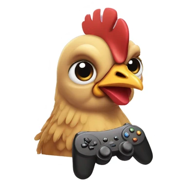 Chicken playing video game  sticker