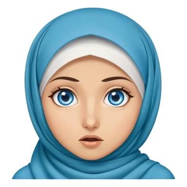 Turkish beautiful finish Konya girl blue eyes with hijab and islamic dress she’s in shock  sticker