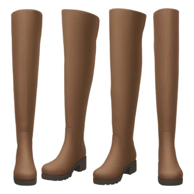 pastel brown chunky knee high boots sticker