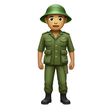 North Vietnamese soldier wearing a bucket hat and a green uniform  sticker