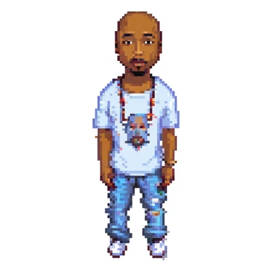 2Pac в полный рост, no background sticker