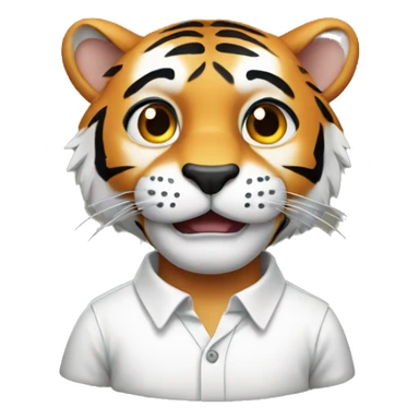 Tiger with white shirt  sticker