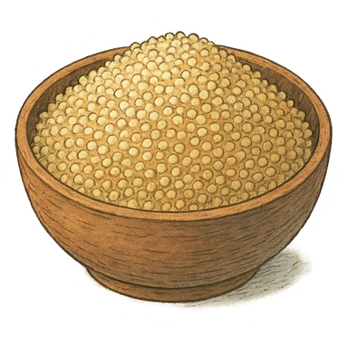 ghibli style hand-drawn bowl of quinoa grains sticker