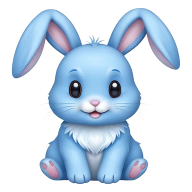cute blue rabbit, light blue bunny rabbit, happy sticker