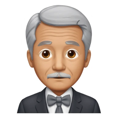 Very old man in suit with neckBow. sticker