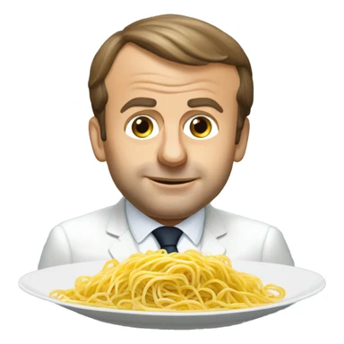 Emmanuel macron mangeant des spaghettis sticker