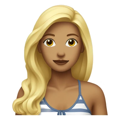 blonde woman at beach sticker