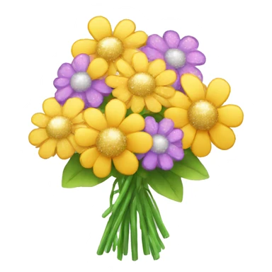 flowers bouquet with a sparkle sticker