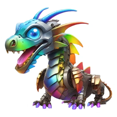 Robot dragon with rainbow lasers sticker
