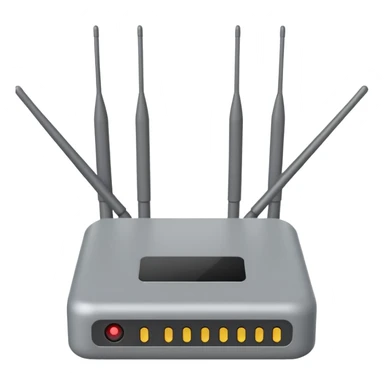 a real, highly realistic modem with antennas sticker