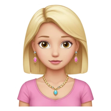 phone selfie blonde jewelry girl pink top sticker