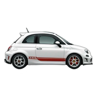 frontal white abarth sticker