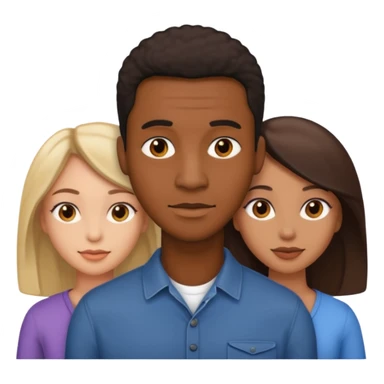 Black man with two women sticker