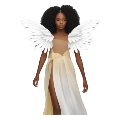 model on runway wearing wings sticker