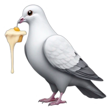 pigeon qui mange un creme bruler sticker