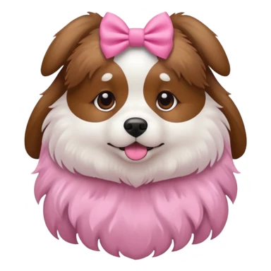 Dog with pink bow sticker