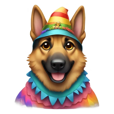 german shepherd dog wearing costume  sticker