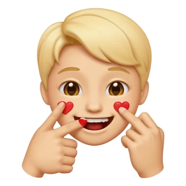 Emoji enamorado mordiéndose el dedo sticker