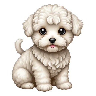 White curly maltipoo sticker