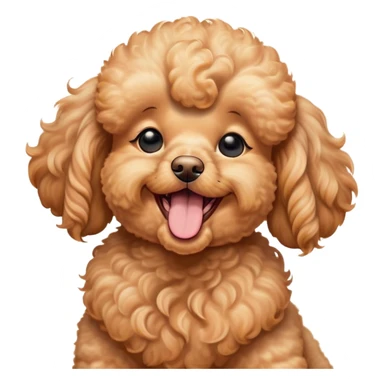Cinematic Cute Yawning Apricot Poodle Portrait Emoji, Head tilted slightly with a dramatic, wide-open yawn, displaying a soft, curly apricot Fur with delicate texture, floppy ears slightly drooping, round warm eyes barely open in drowsy contentment, Simplified yet irresistibly adorable features, highly detailed, glowing with a soft, cozy glow, high shine, relaxed yet expressive, stylized with a touch of whimsy, bright and endearing, soft glowing outline, capturing the essence of a sleepy yet affectionate companion, so drowsy it feels like it could stretch right out of the screen and curl up for a nap! sticker