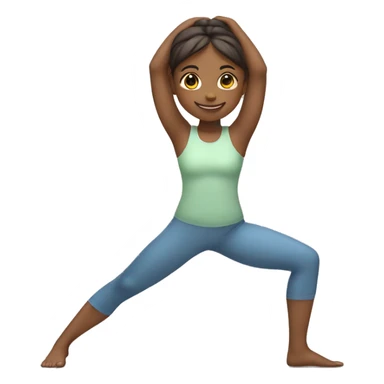 smiling girl in yoga outfit Virabhadrasana sticker