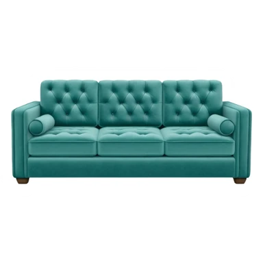 Square teal three-seater sofa  sticker