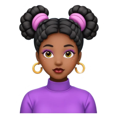 Black woman with Space buns sticker