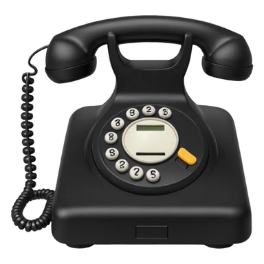 Black office landline phone sticker