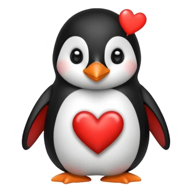 Cute penguin with alots of heart sticker