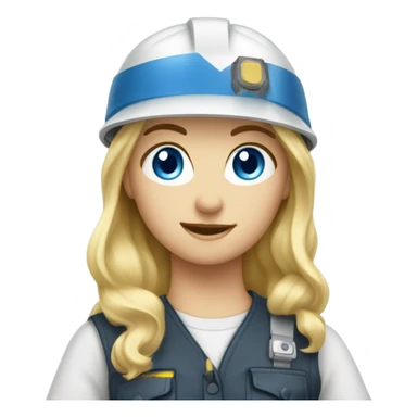 blonde hair blue eyed girl electrician  sticker