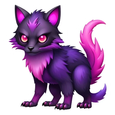 Cool Edgy Black-pink-purple-gradient badass animal-creature full bodyd sticker