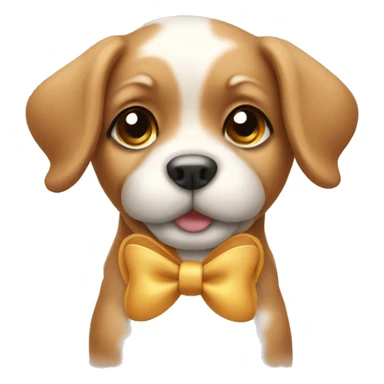 cute puppy with bow  sticker
