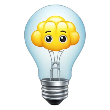 light bulb with brain sticker
