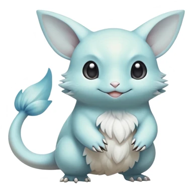 White soft natural realistic romantic vintage antique divine beautiful elegant pretty precious cute young youthful  Fakémon-Pokémon-hybrid-creature sticker