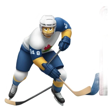 Hockey player scoring a goal sticker